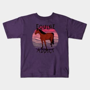 Equine addict N2 - purple Kids T-Shirt